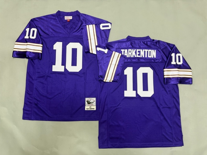 Men 2025 Minnesota Vikings #10 Tarkenton purple Throwback Limited NFL Jersey style 002